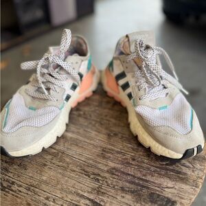 Adidas Kids Sneakers - White, Peach, and Teal